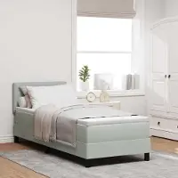 Prolenta Maison Exclusive - LED boxspringbed met hoofdeinde, lichtgrijs, 80 x 200 cm, fluweel