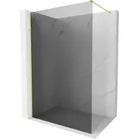 Mexen Kioto-X douchewand Walk-in 150 x 200 , grafiet 10 mm, goud geborsteld - 800-150-101-55-40-X