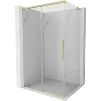 Mexen Rox L schuifbare douchecabine 105 x 95 , transparant, geborsteld goud - 8C2L-105-095-55-00