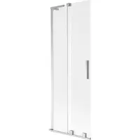 Mexen Velar L badwand scherm 2-delig schuifbaar 75 x 150 cm, matglas, chroom - 896-075-003-31-01