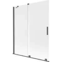 Mexen Velar badwand scherm 2-delig schuifbaar 140 x 150 cm, ijs, gun grijs geborsteld - 896-140-000-31-66