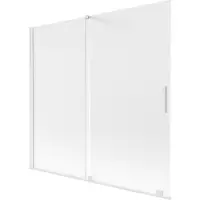 Mexen Velar badwand 2-delig schuifbaar 170 x 150 cm, ijs, wit - 896-170-000-31-20