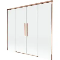 Mexen Rox badwand 2-delig schuifbaar 170 x 150 , transparant, roségoud - 8C9-170-002-60-00