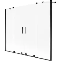 Mexen Velar Duo badwand 2-delig schuifbaar 180 x 150 , mat, zwart - 896-180-000-32-70