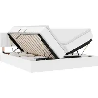 vidaXL Opbergbed met matras Zuiver Wit 180 x 200 cm Kunstleer