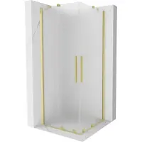 Mexen Velar Duo schuifdouchecabine 90 x 90 , matglas, geborsteld goud - 871-090-090-32-55