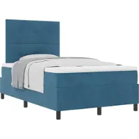 vidaXL Boxspring bed met hoofdeinde Donkerblauw 120 x 190 cm Fluweel