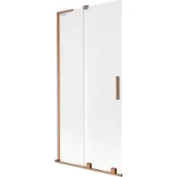 Mexen Velar L badwand scherm 2-delig verschuifbaar 90 x 150 cm, ijs, geborsteld koper - 896-090-003-31-65