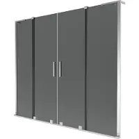 Mexen Velar L Duo badwand scherm 2-delige schuif 170 x 150 , grafiet, chroom - 896-170-003-42-01