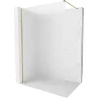 Mexen Kioto-X douchewand Walk-in 140 x 200 , matglas 10 mm, goud - 800-140-101-50-30-X