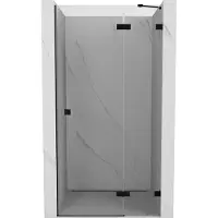 Mexen Lunar douchedeur scharnierend rechts 90 , transparant, zwart - 834-090-000-70-00-P