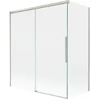 Mexen Rox twee-delige schuifbare badwand 140 + 70 x 150 , transparant, geborsteld nikkel - 8C9-140-070-97-00