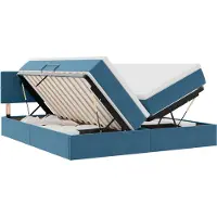 vidaXL Opbergbed met matras met hoofdeinde Donkerblauw 90 x 200 cm