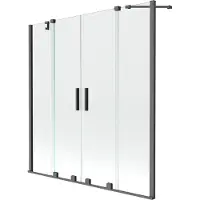 Mexen Velar Duo badwand scherm 2-delig schuifbaar 140 x 150 , transparant, gun metal - 896-140-000-02-95