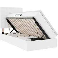 vidaXL Opbergbed met matras Zuiver Wit 90 x 200 cm Kunstleer