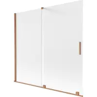 Mexen Velar badwand 2-delig schuifbaar 170 x 150 cm, ijs, geborsteld koper - 896-170-000-31-65
