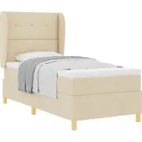 vidaXL Boxspring bed met hoofdeinde Crème 190 x 90 cm Stof