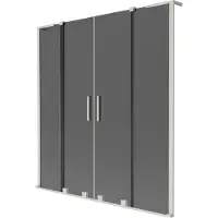 Mexen Velar L Duo badwandparavent 2-delige schuifbare 140 x 150 , grafiet, geborsteld nikkel - 896-140-003-42-97