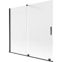 Mexen Velar douchewand, 2-delig schuifbaar 170 x 150 cm, matglas, zwart - 896-170-000-31-70