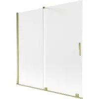 Mexen Velar badscherm, 2-delige schuifdeur 160 x 150 cm, matglas, goud - 896-160-000-31-50