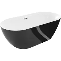 Mexen Roxy vrijstaande badkuip 170 x 80 , wit/zwart, chroomoverloop - 51201708075-01