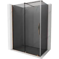 Mexen Velar schuifdouchecabine 150 x 80 , grafiet, roze goud - 871-150-080-41-60