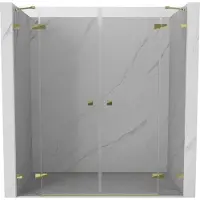 Mexen Lunar Duo openslaande douchedeuren 190 , transparant, goud - 834D-190-000-50-00