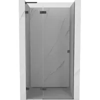 Mexen Lunar L draaideur voor douche links 120 , transparant, geborsteld kanongrijs - 834L-120-000-66-00-L