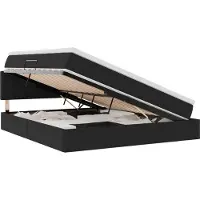 vidaXL Opbergbed met hoofdeinde Zwart 180 x 200 cm Fluweel