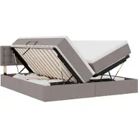 vidaXL LED opbergbed met matras Taupe 180 x 200 cm Stof