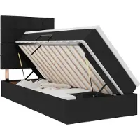 vidaXL Opslag bed met matras met matras Zwart 90 x 190 cm Polyester