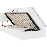 vidaXL Opbergbed met LED met matras Zuiver Wit 90 x 200 cm Kunstleer