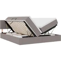 vidaXL Opbergbed met matras met opslag Taupe 180 x 200 cm Kunstleer
