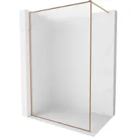 Mexen Kioto-XF douchewand Walk-in met frame 50 x 202 , rijp 10 mm, geborsteld koper - 800-050-104-65-30-X