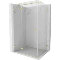 Mexen Lunar T douchecabine scharnierend links 115 x 90 , transparant, goud geborsteld - 834T-115-090-55-00-L