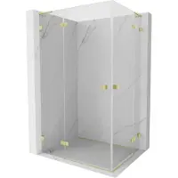 Mexen Lunar L Duo draaideur douchecabine links 120 x 105 , transparant, geborsteld goud - 834L-120L-105P-55-00