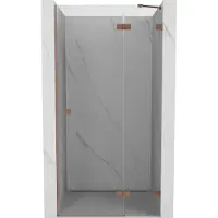 Mexen Lunar douchedeur scharnierend rechts 100 , transparant, geborsteld koper - 834-100-000-65-00-P