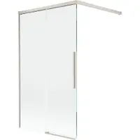 Mexen Rox badwand 2-vleugelig schuifbaar 100 x 150 , transparant, geborsteld nikkel - 8C9-100-003-97-00