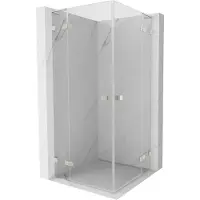 Mexen Lunar L Duo draaideur-douchecabine 70 x 70 , transparant, geborsteld nikkel - 834L-070L-070P-97-00