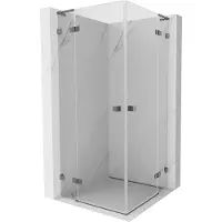 Mexen Lunar L Duo scharnierende douchecabine 95 x 95 , transparant, donker metaal - 834L-095L-095P-95-00