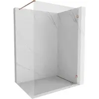 Mexen Lunar douchewand Walk-in rechts 60 x 200 , transparant 8 mm, geborsteld koper - 830-060-000-65-00-P