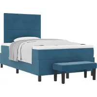 vidaXL Boxspring bed met hoofdeinde Donkerblauw 190 x 120 cm Fluweel