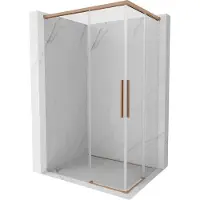 Mexen Rox Duo schuifdouchecabine 120 x 80 , transparant, geborsteld koper - 8C2D-120-080-65-00