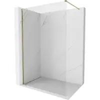 Mexen Kioto-X douchewand Walk-in 130 x 200 , transparant 10 mm, goud - 800-130-101-50-00-X