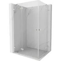 Mexen Lunar Duo douchecabine scharnierend links 95 x 70 , transparant, geborsteld nikkel - 834-095L-070P-97-00