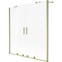 Mexen Velar Duo twee-delige schuifbare badwand 160 x 150 , mat, geborsteld goud - 896-160-000-32-55