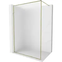 Mexen Kioto-XF inloopdouchewand met frame 50 x 202 , matglas 10 mm, goud - 800-050-104-50-30-X