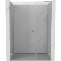 Mexen Lunar-B L draaideur voor douche links 145 , transparant, geborsteld nikkel - 832SL-145-050-97-00-L