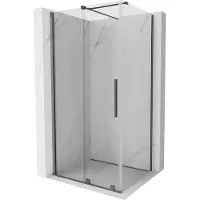 Mexen Velar schuifdouchecabine 120 x 75 , transparant, kanonmetaal - 871-120-075-01-95