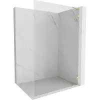 Mexen Lunar L Douchewand Walk-in rechts 80 x 200 , transparant 8 mm, goud geborsteld - 830L-080-000-55-00-P